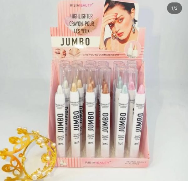 1 Pc Jumbo Multipurpose Crayon – Creamy Highlighter & Eyeshadow Stick – Long-Lasting, Blendable Makeup Crayon
