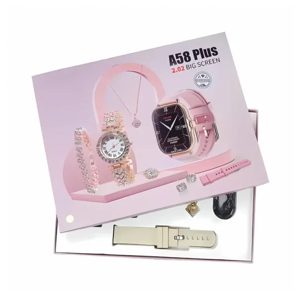 A58 Plus 6 in 1 Smartwatch for Women – Best Quality Smart Watch for Girls – Perfect Gift – Random Color