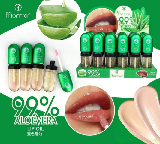Flormar Aloe Vera Shiny Color Changing Lip Oil – Hydrating Lip Glow – Natural pH-Activated Tint – Nourishing & Lightweight Shine