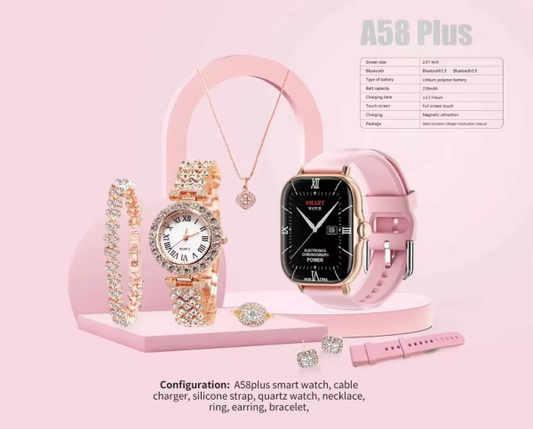 A58 Plus 6 in 1 Smartwatch for Women – Best Quality Smart Watch for Girls – Perfect Gift – Random Color